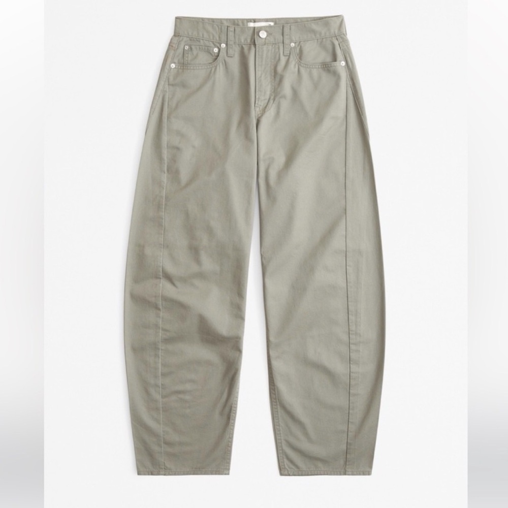 Abercrombie & Fitch Wide Leg Pants in Light Olive